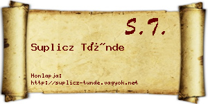 Suplicz Tünde névjegykártya